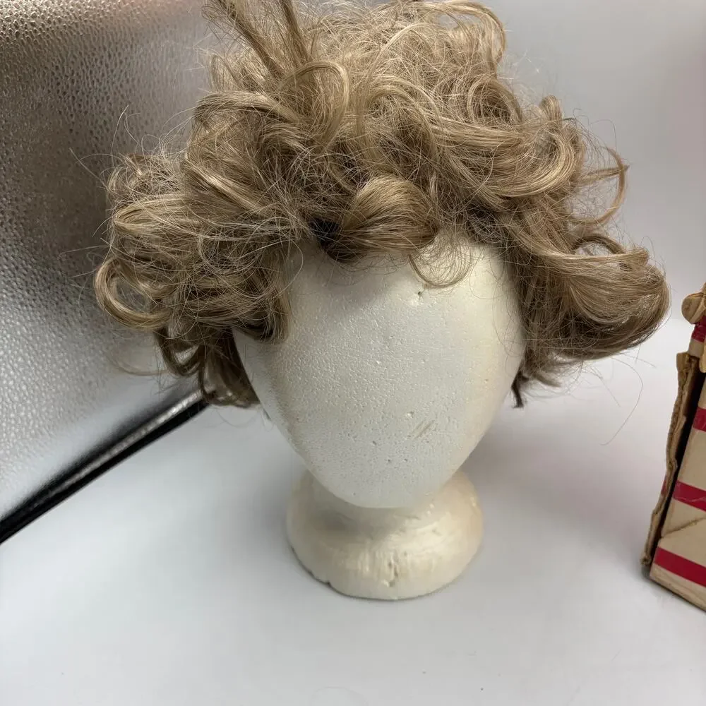Lot 5 Vintage Wigs & Storage Box & Styrofoam Head Wiglet 1 Human Hair Modacrylic
